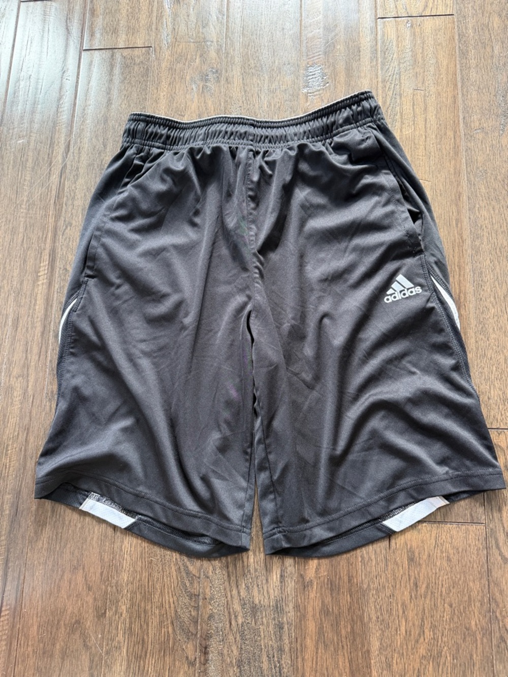 adidas Black Men's Athletic Training Shorts with White Logo